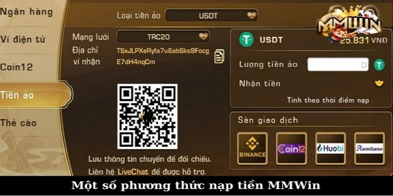 Các phương thức rút tiền MMWin