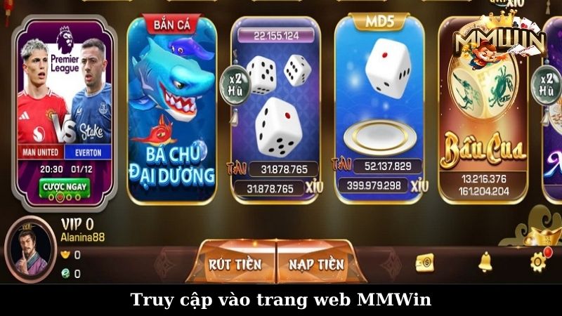 Truy cập vào trang web MMWin